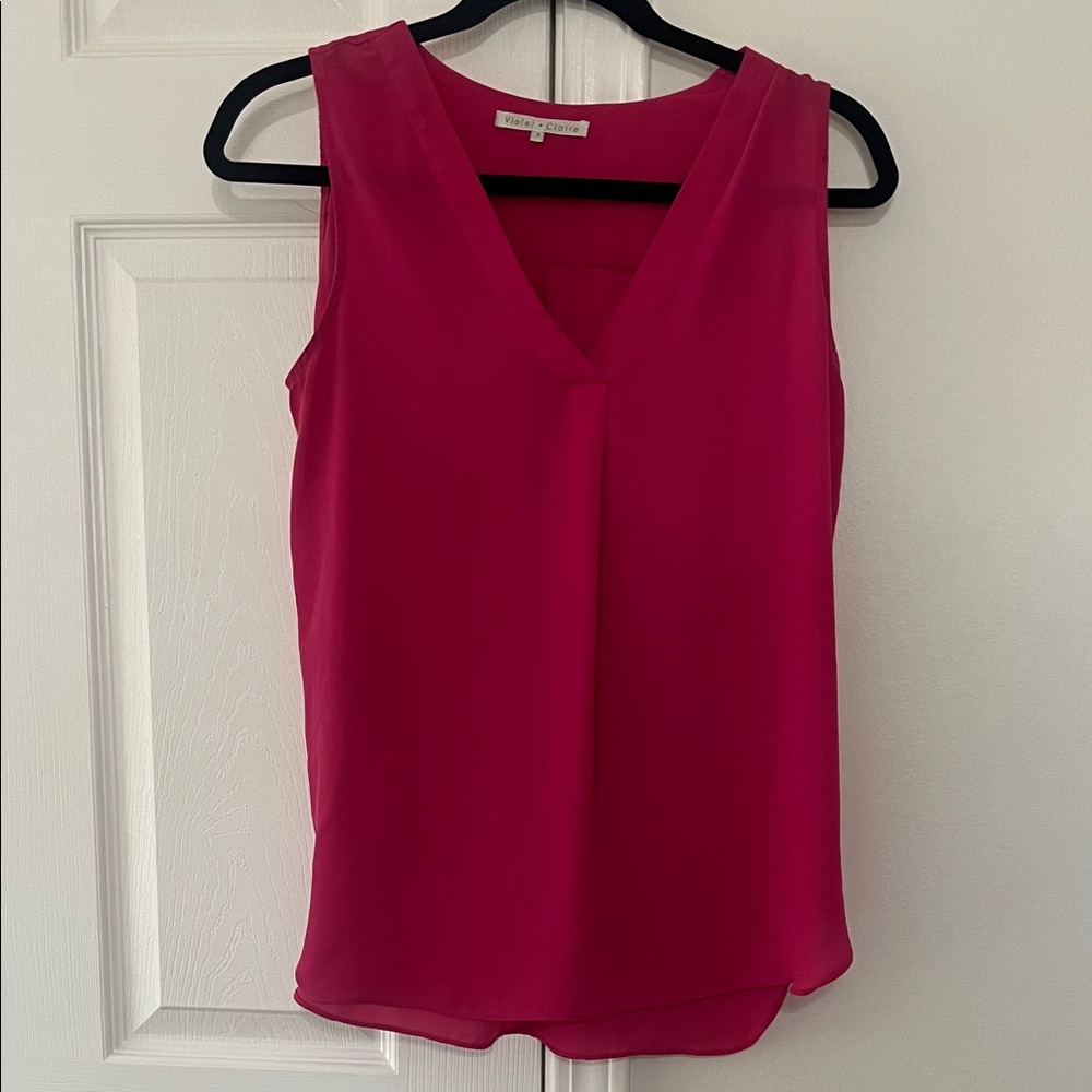 Violet & Claire Magenta Sleeveless Blouse